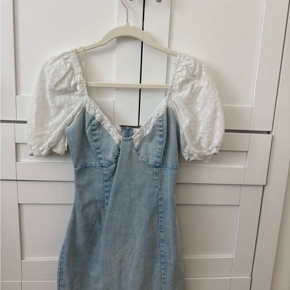 Blue Blush Light Blue Eyelet Dress